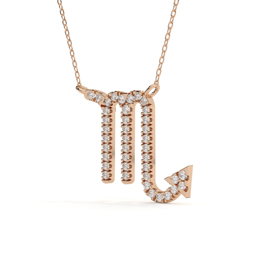 0.93 Carat Round Lab Diamond Scorpio Zodiac Pendant