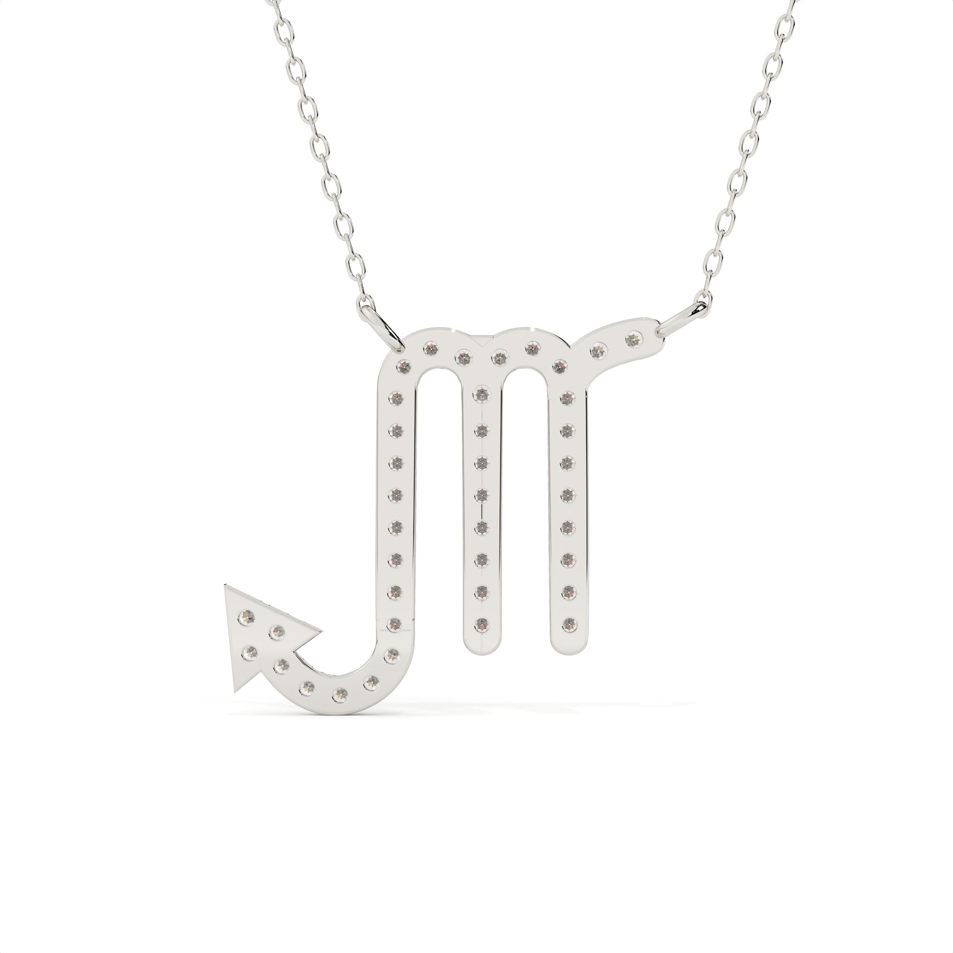 Round Lab Diamond Scorpio Zodiac Pendant