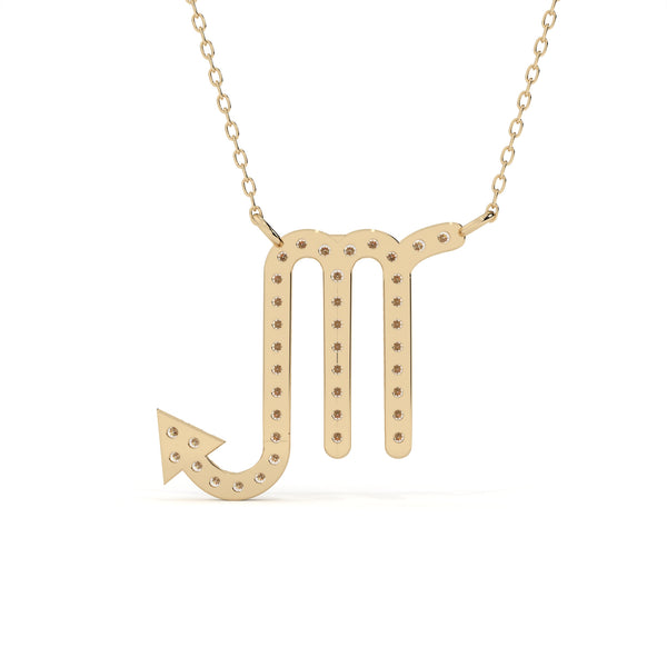 Round Lab Diamond Scorpio Zodiac Pendant
