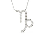 Round Cut Lab Diamond Capricorn Zodiac Pendant
