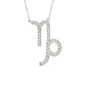 1.09 Carat Round Cut Lab Diamond Capricorn Zodiac Pendant