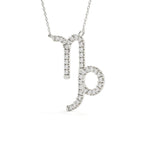 Round Cut Lab Diamond Capricorn Zodiac Pendant