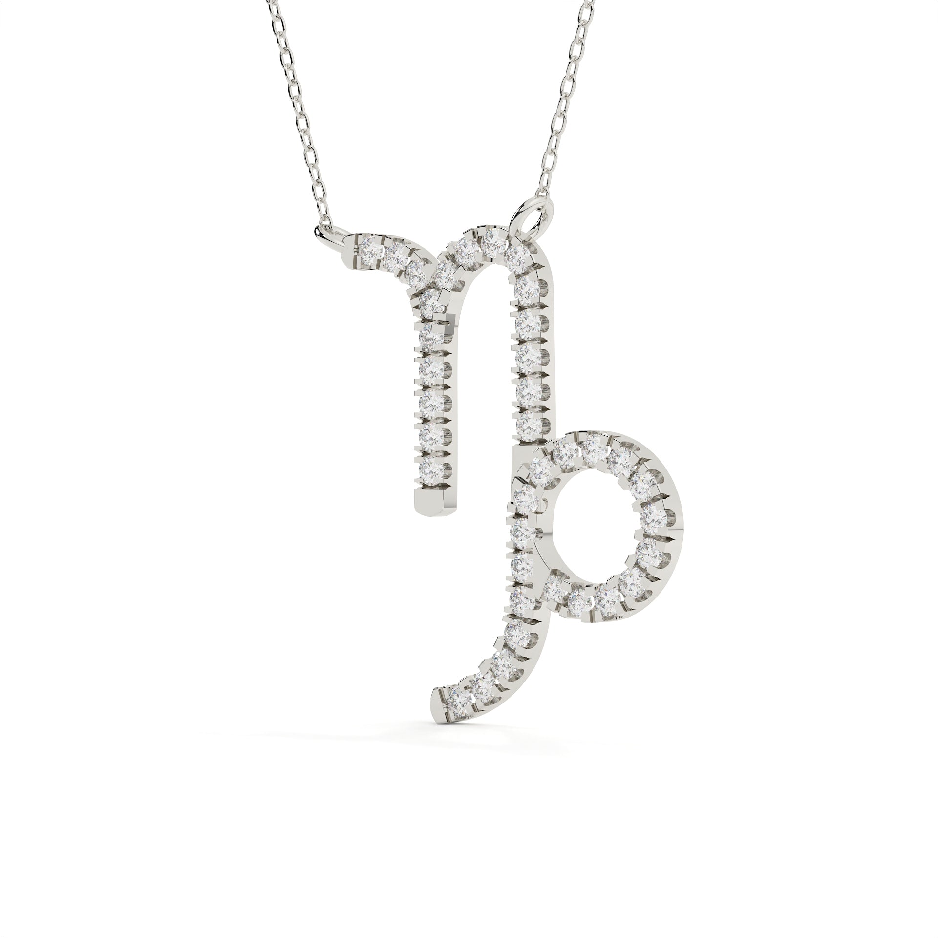 Round Cut Lab Diamond Capricorn Zodiac Pendant