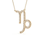 Round Cut Lab Diamond Capricorn Zodiac Pendant