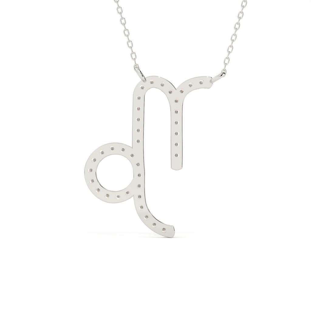 1.09 Carat Round Cut Lab Diamond Capricorn Zodiac Pendant