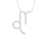 Round Cut Lab Diamond Capricorn Zodiac Pendant