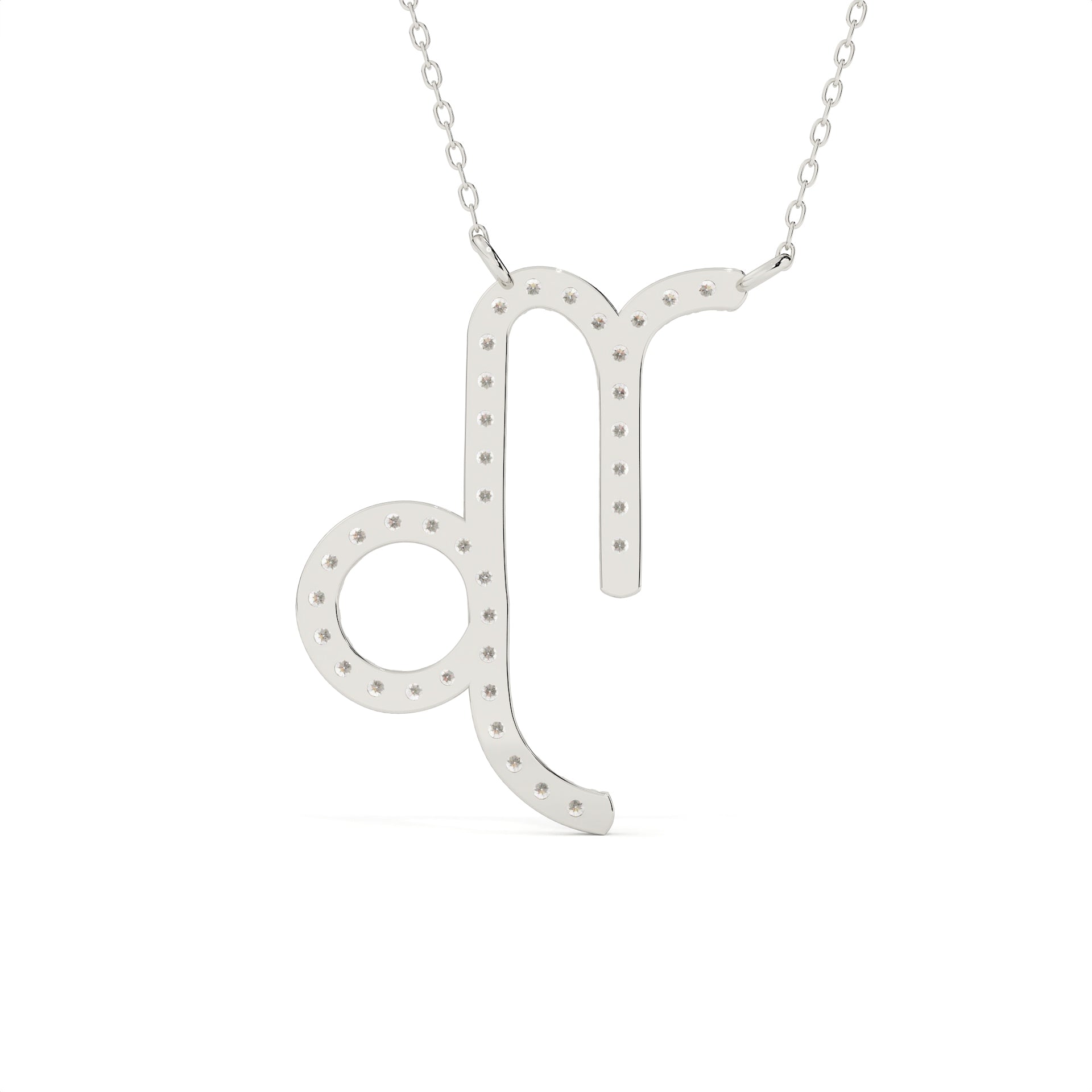 Round Cut Lab Diamond Capricorn Zodiac Pendant