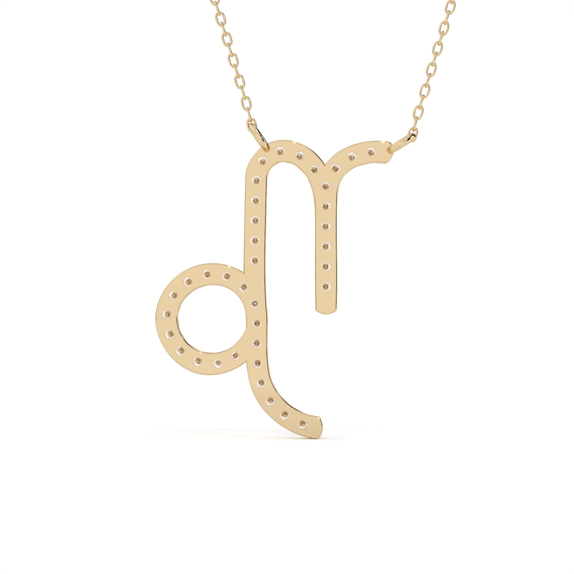 Round Cut Lab Diamond Capricorn Zodiac Pendant