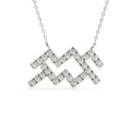 0.88 Carat Round Cut Lab Grown Diamond Aquarius Zodiac Pendant