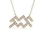 Round Cut Lab Grown Diamond Aquarius Zodiac Pendant
