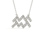 Round Cut Lab Grown Diamond Aquarius Zodiac Pendant