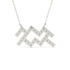 Round Cut Lab Grown Diamond Aquarius Zodiac Pendant