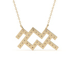 Round Cut Lab Grown Diamond Aquarius Zodiac Pendant