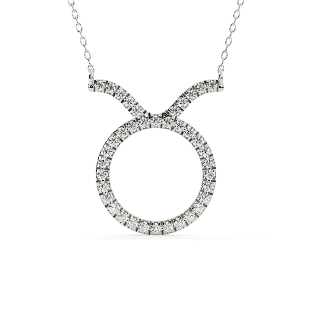 0.94 Carat Round Cut Diamond Taurus Zodiac Pendant