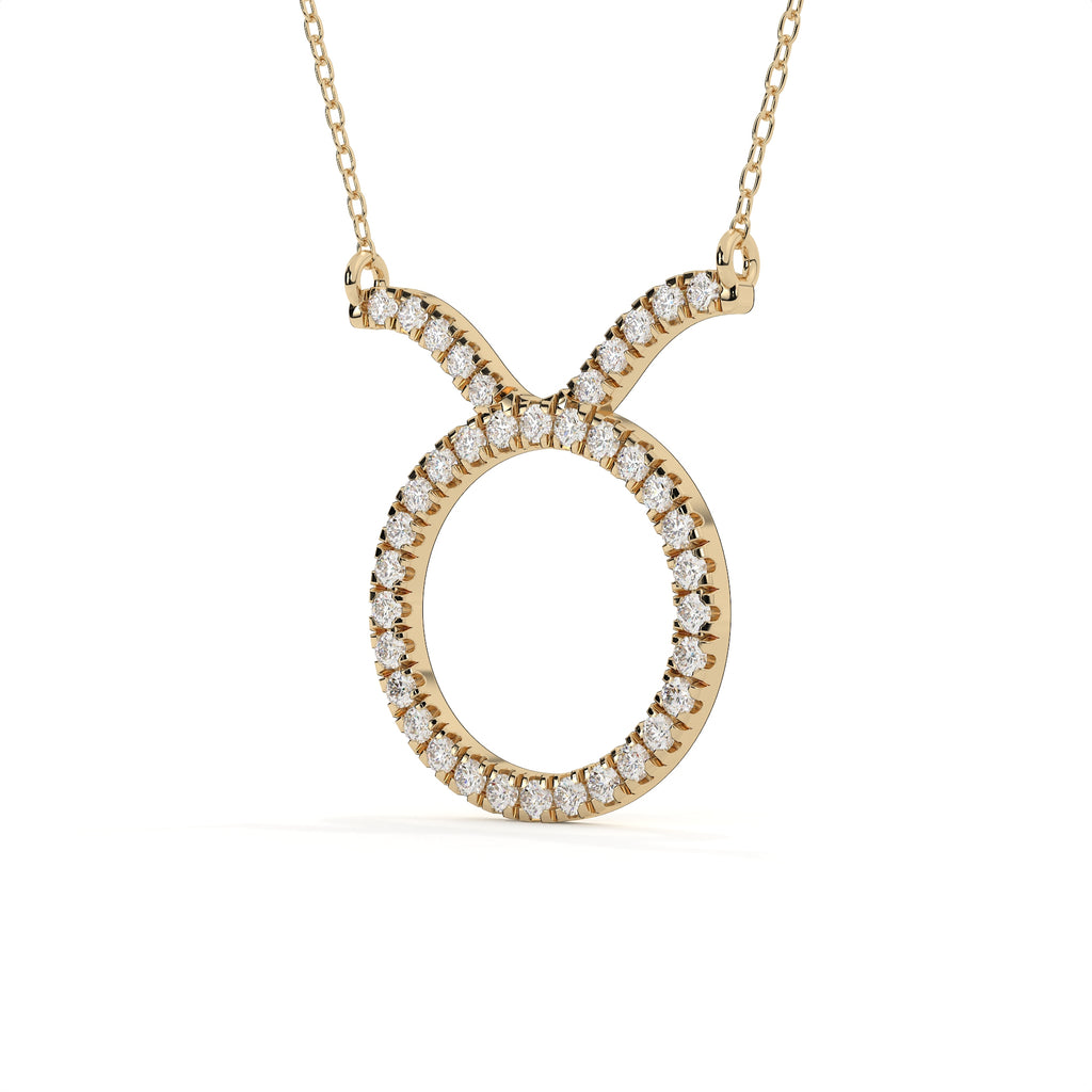 0.94 Carat Round Cut Diamond Taurus Zodiac Pendant