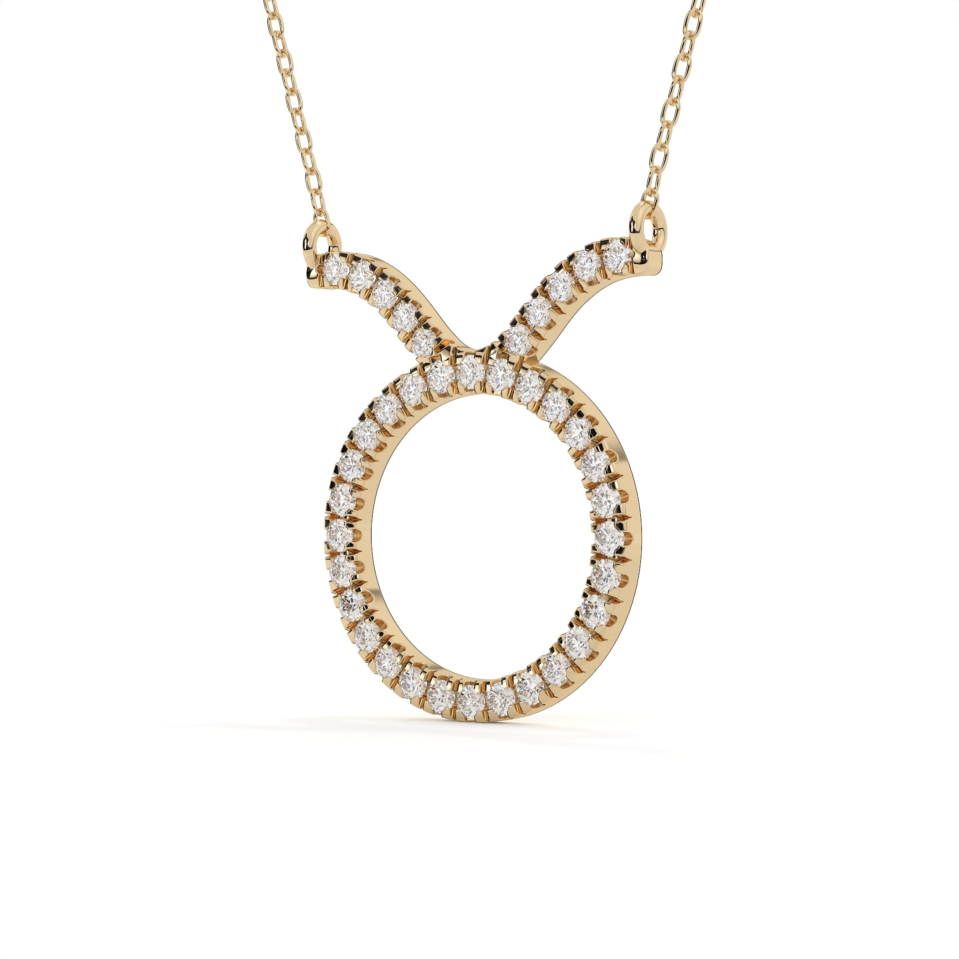 0.94 Carat Round Cut Diamond Taurus Zodiac Pendant