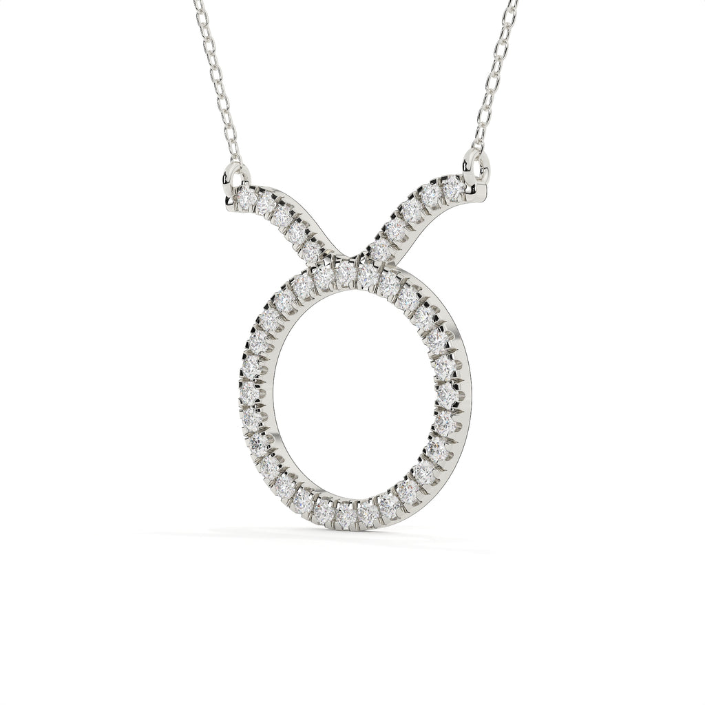 0.94 Carat Round Cut Diamond Taurus Zodiac Pendant