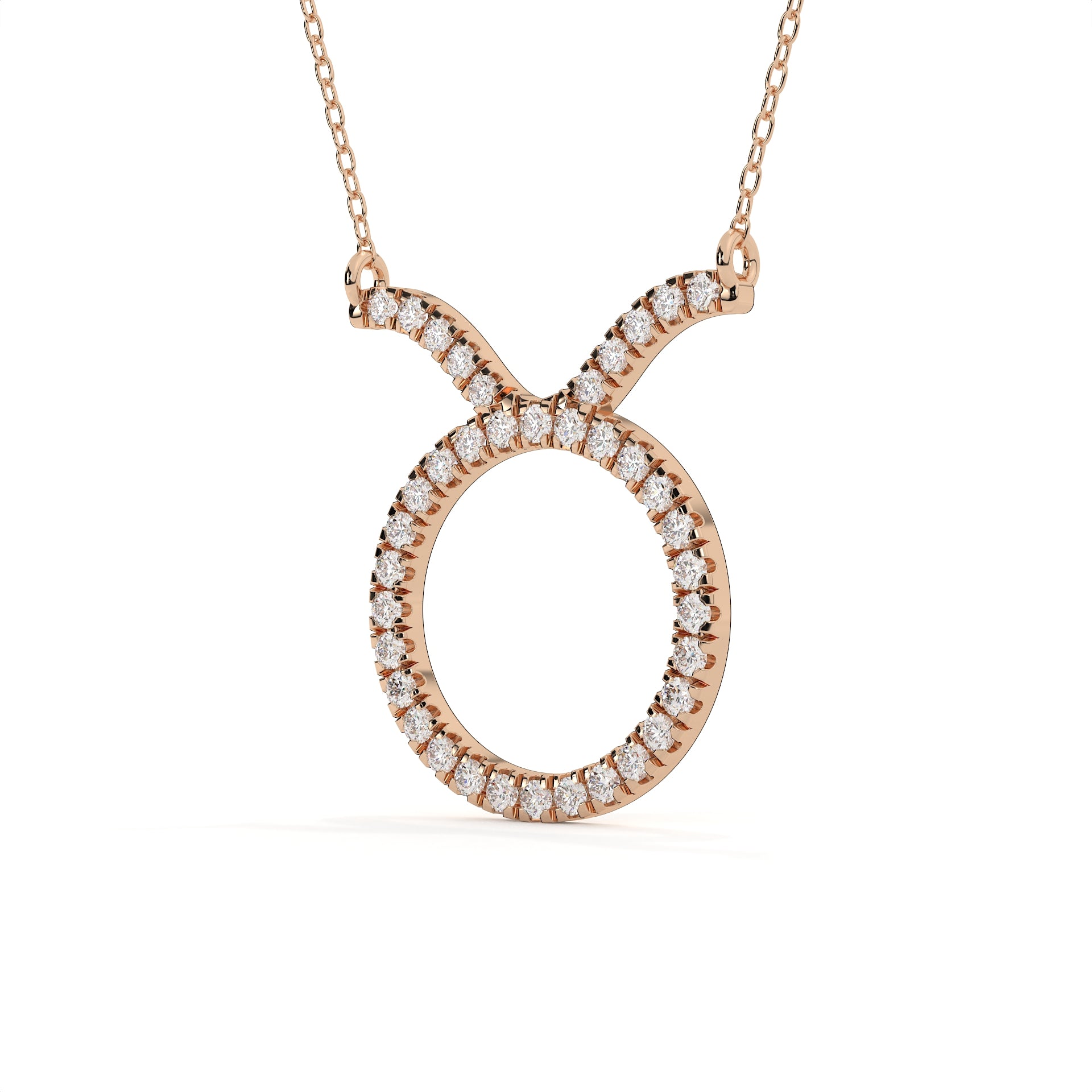 0.94 Carat Round Cut Diamond Taurus Zodiac Pendant