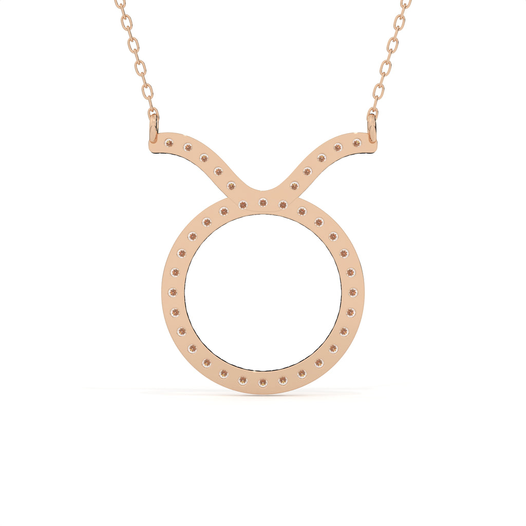 0.94 Carat Round Cut Diamond Taurus Zodiac Pendant