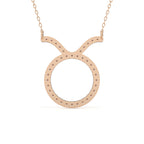 Round Cut Diamond Taurus Zodiac Pendant