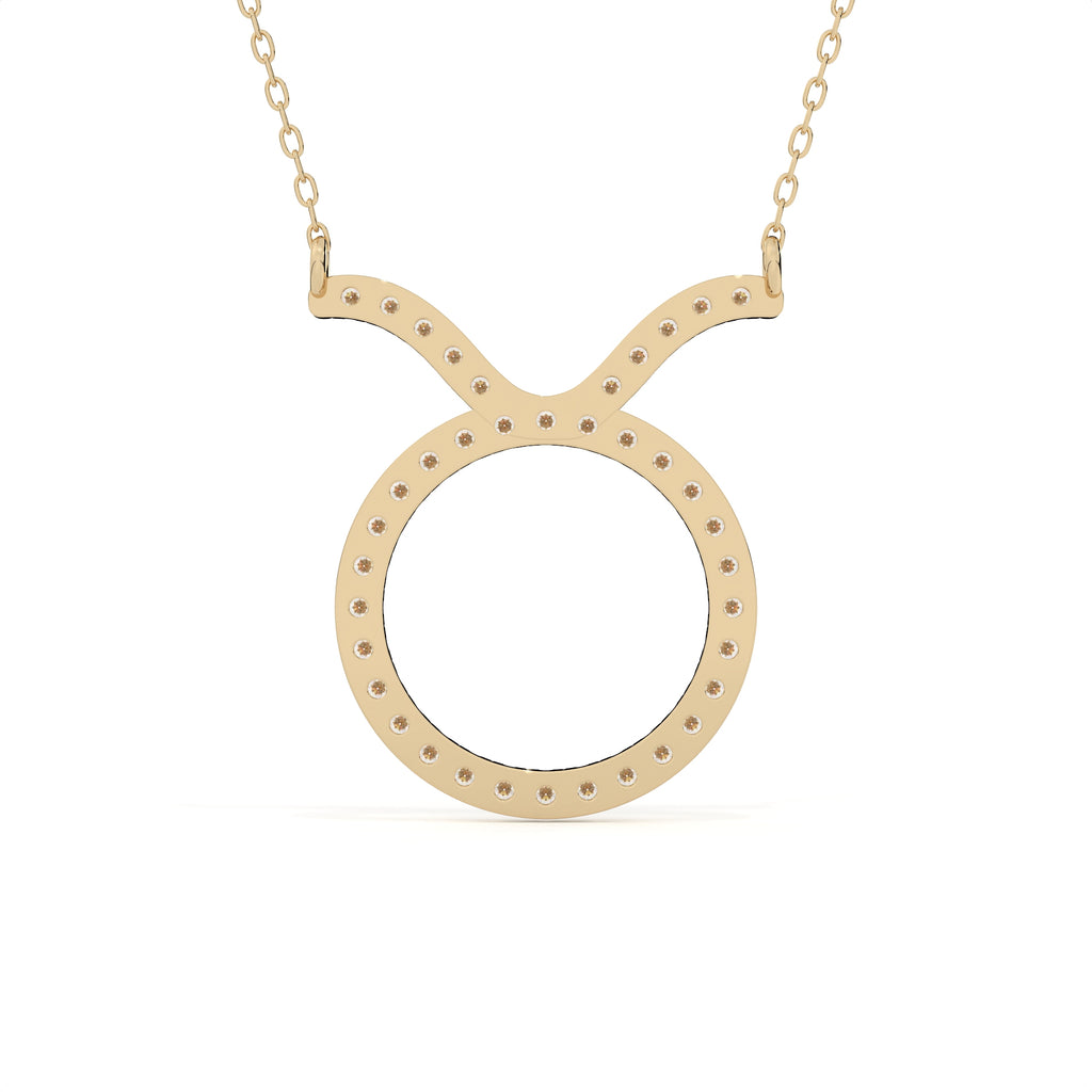 0.94 Carat Round Cut Diamond Taurus Zodiac Pendant