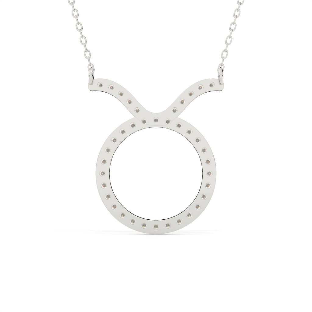 0.94 Carat Round Cut Diamond Taurus Zodiac Pendant