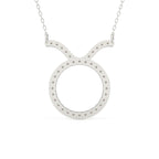 Round Cut Diamond Taurus Zodiac Pendant