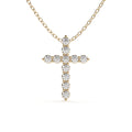 1.11 Carat Round Cut Diamond Cross Pendant With Chain