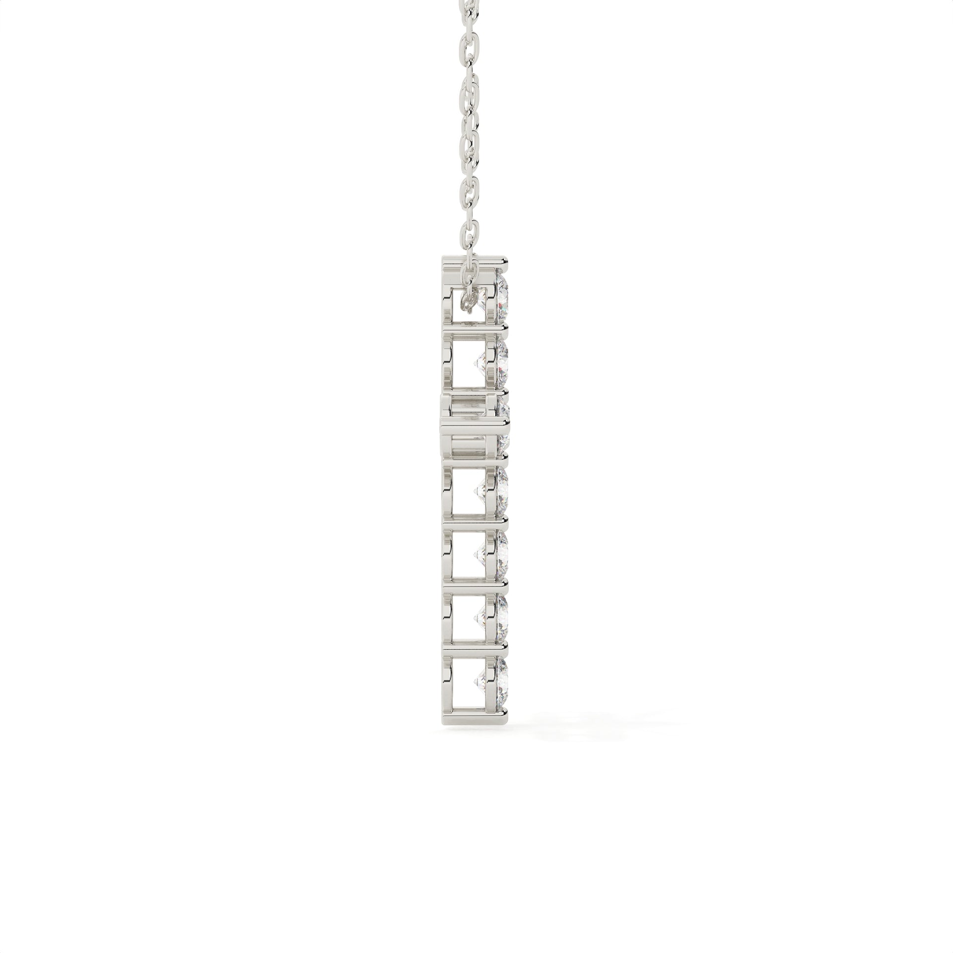 Round Cut Diamond Cross Pendant With Chain