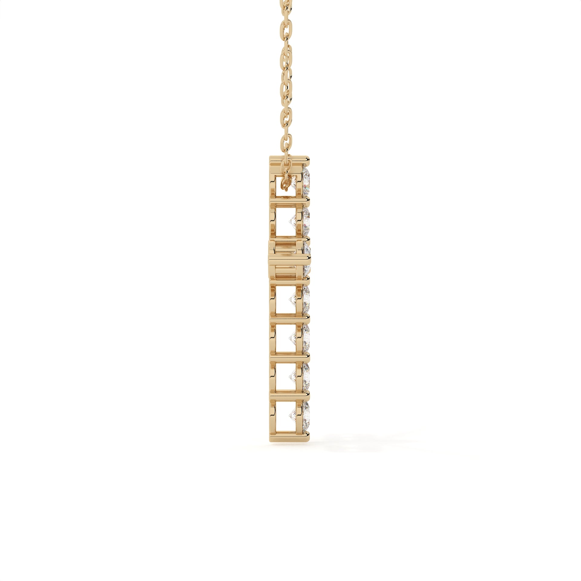 Round Cut Diamond Cross Pendant With Chain