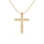 Round Cut Diamond Cross Pendant With Chain