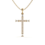 Round And Baguette Cut Diamond Christ Pendant