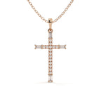 Round And Baguette Cut Diamond Christ Pendant