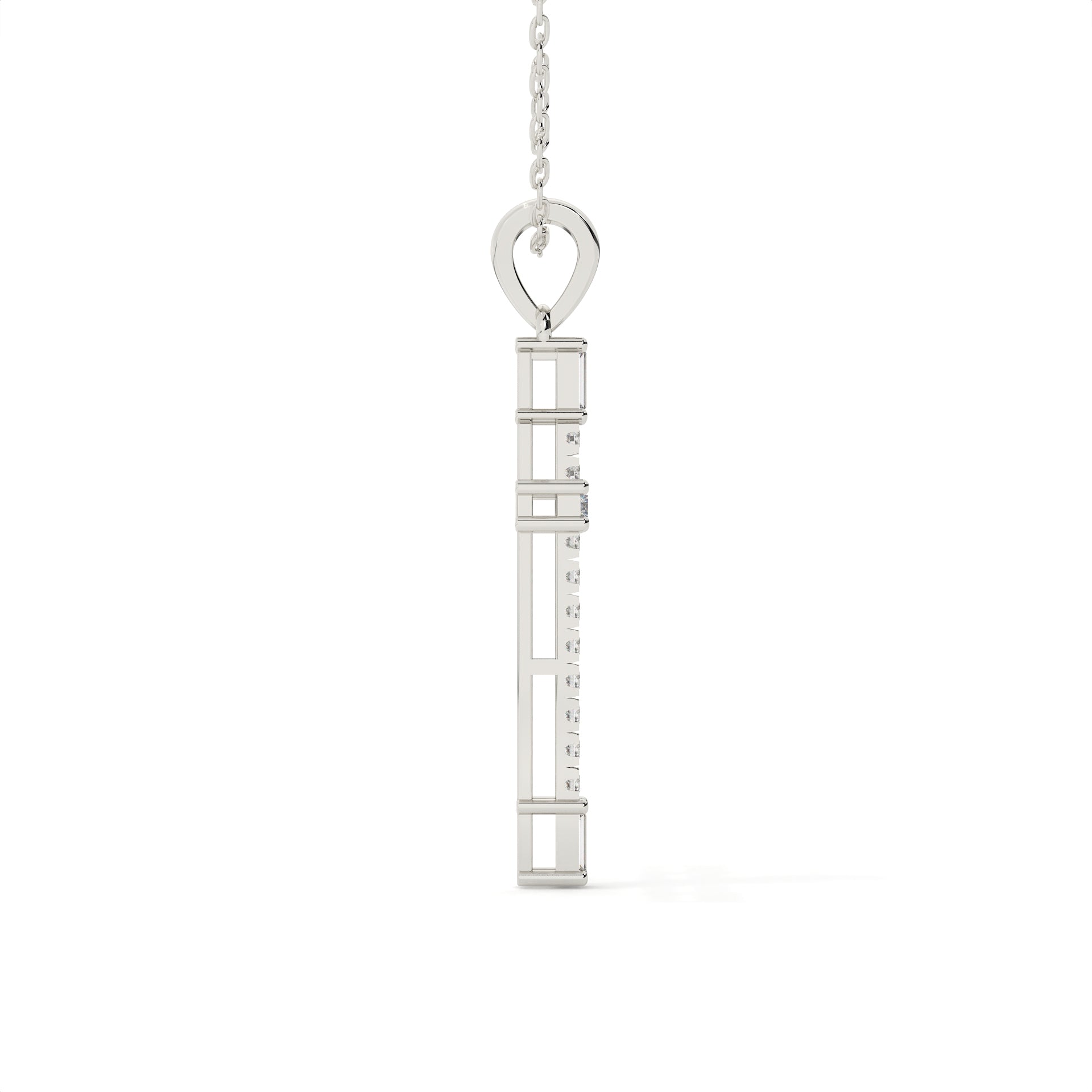 0.29 Carat Round And Baguette Cut Diamond Christ Pendant