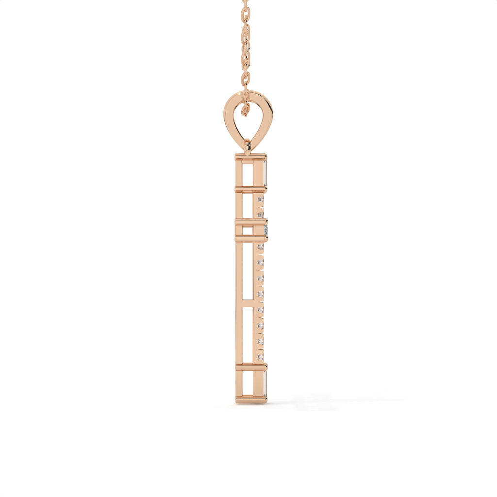 0.29 Carat Round And Baguette Cut Diamond Christ Pendant