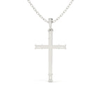 Round And Baguette Cut Diamond Christ Pendant