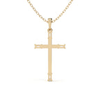 Round And Baguette Cut Diamond Christ Pendant