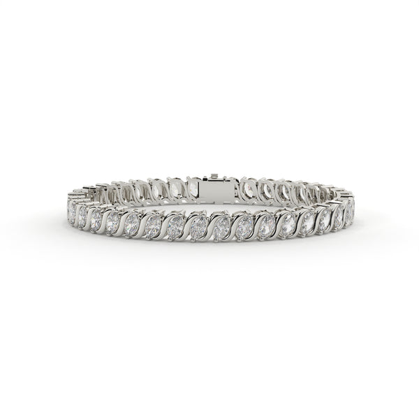 Marquise Cut Lab Grown Diamond Tennis Bracelet