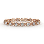 Round Diamond Bracelet With Floral Design