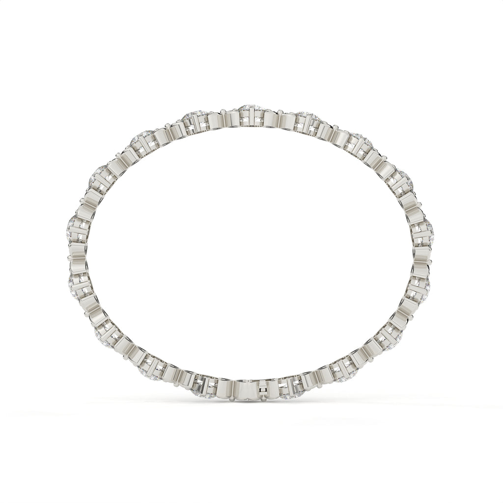 15.11 Carat Round Diamond Bracelet With Floral Design