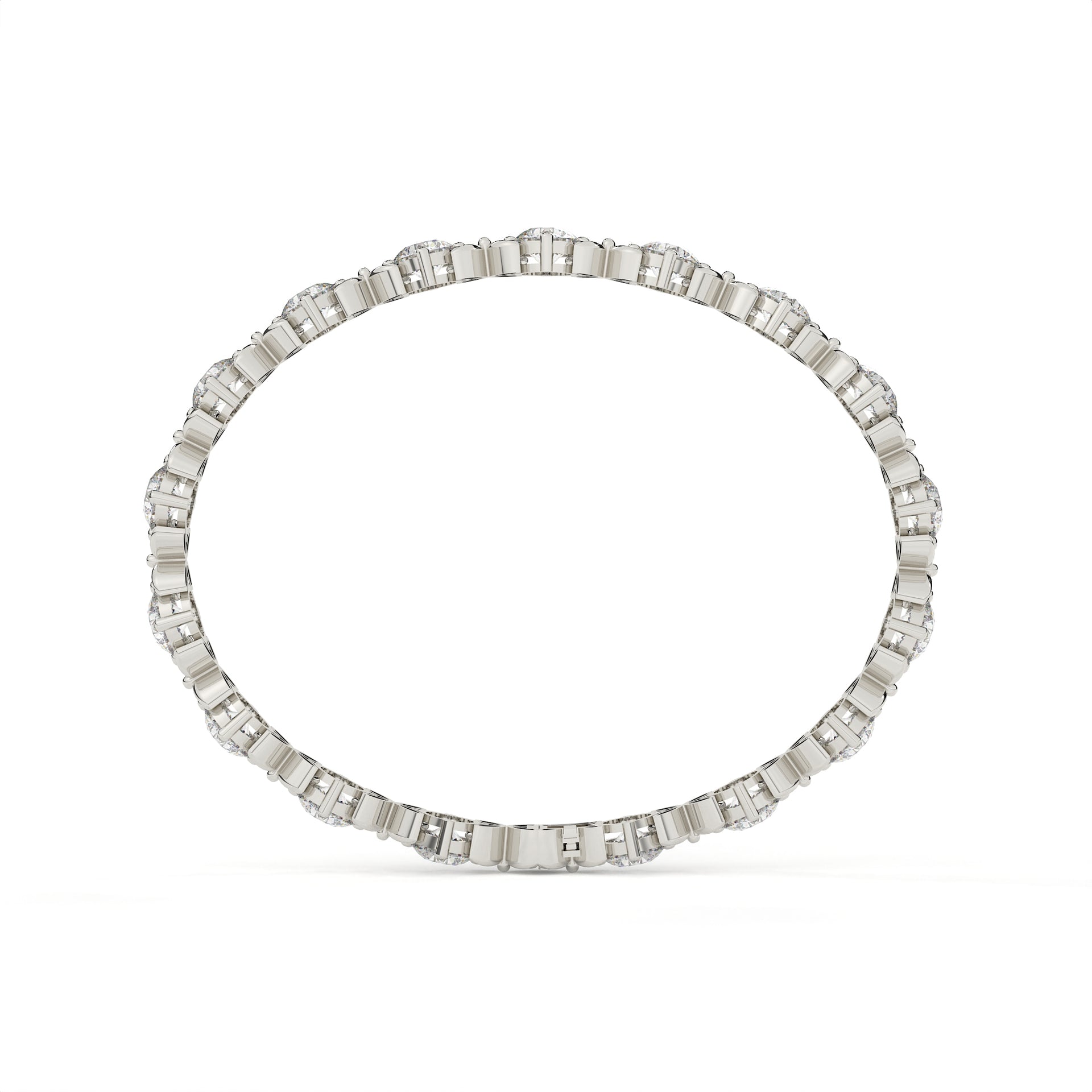 Round Diamond Bracelet With Floral Design