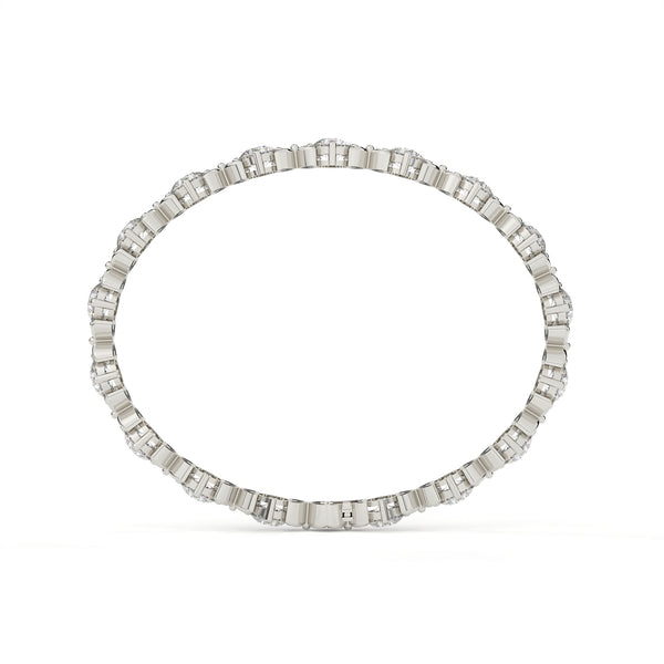 15.11 Carat Round Diamond Bracelet With Floral Design