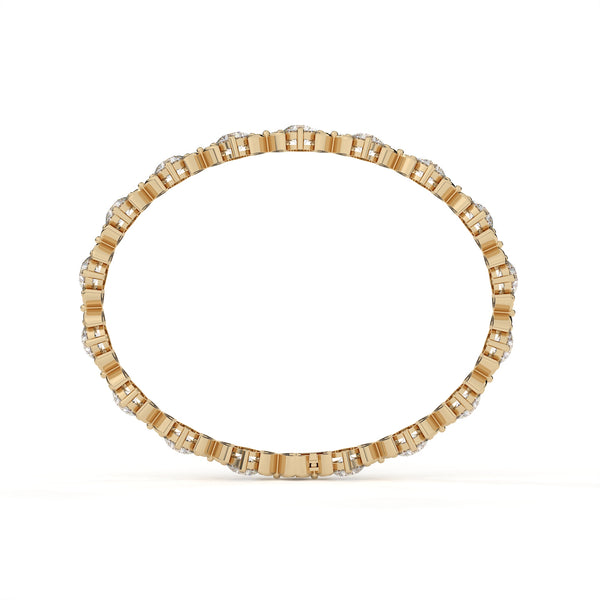 Round Diamond Bracelet With Floral Design