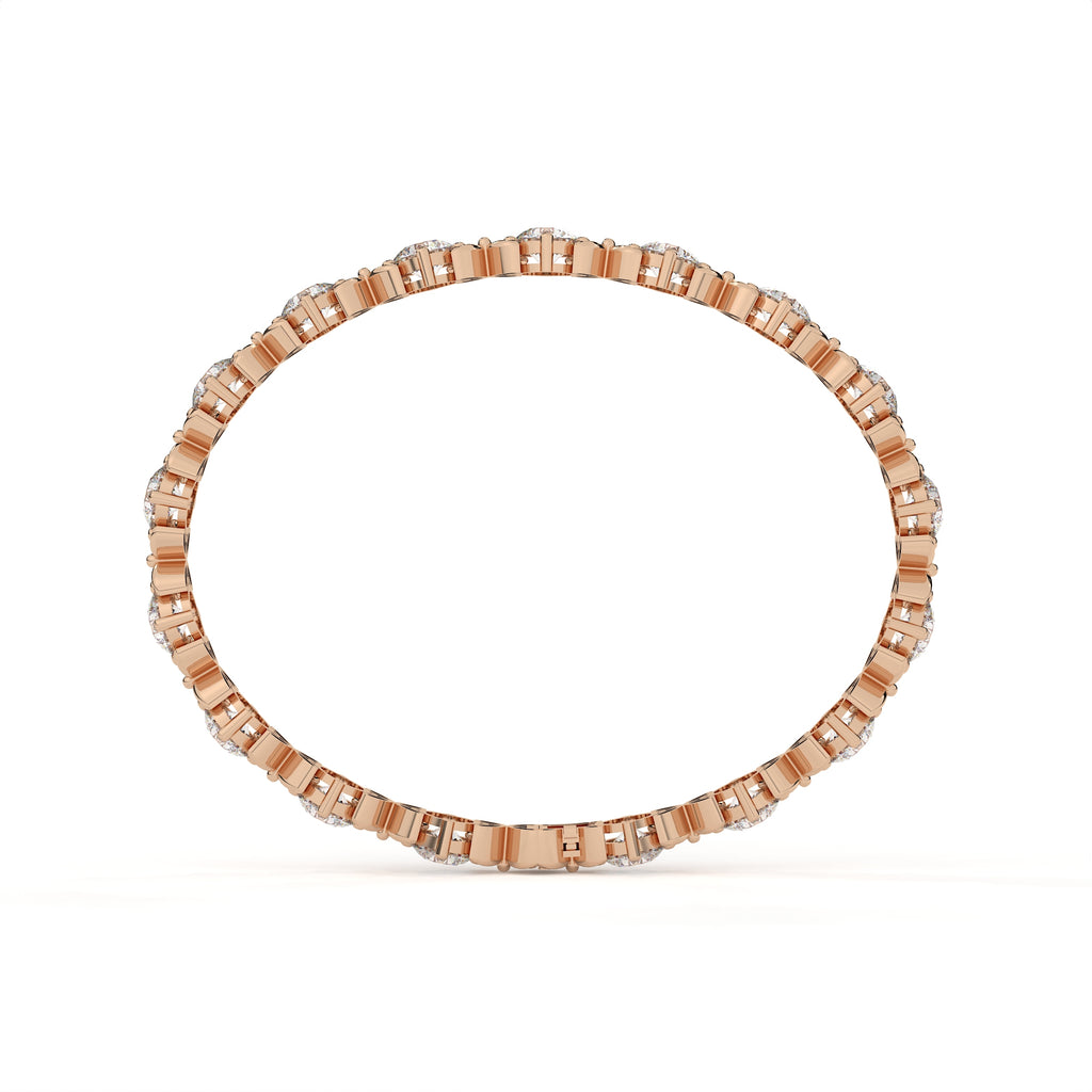 15.11 Carat Round Diamond Bracelet With Floral Design