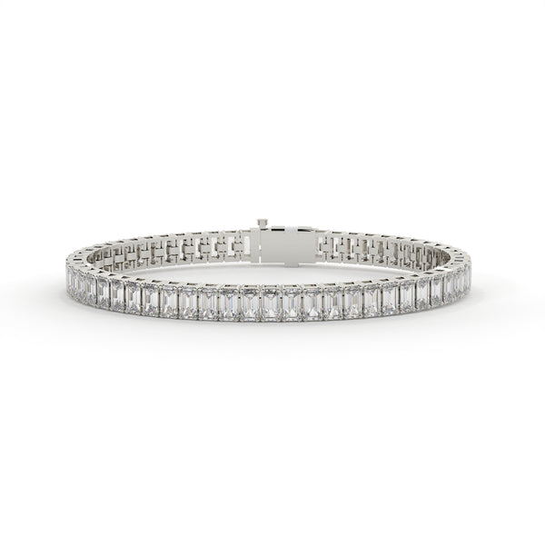 Unique Emerald Cut Diamond Tennis Bracelet
