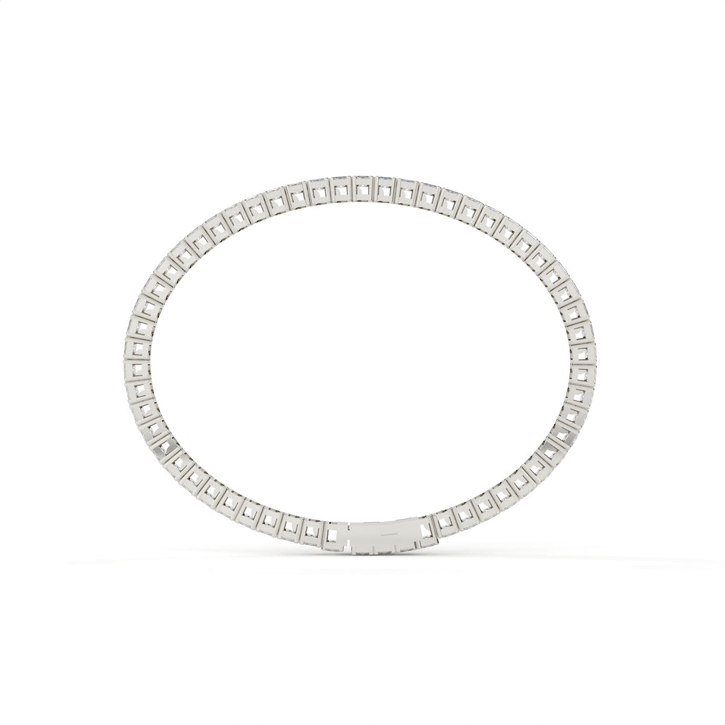 7.54 Carat Lab Grown Emerald Cut Diamond Tennis Bracelet