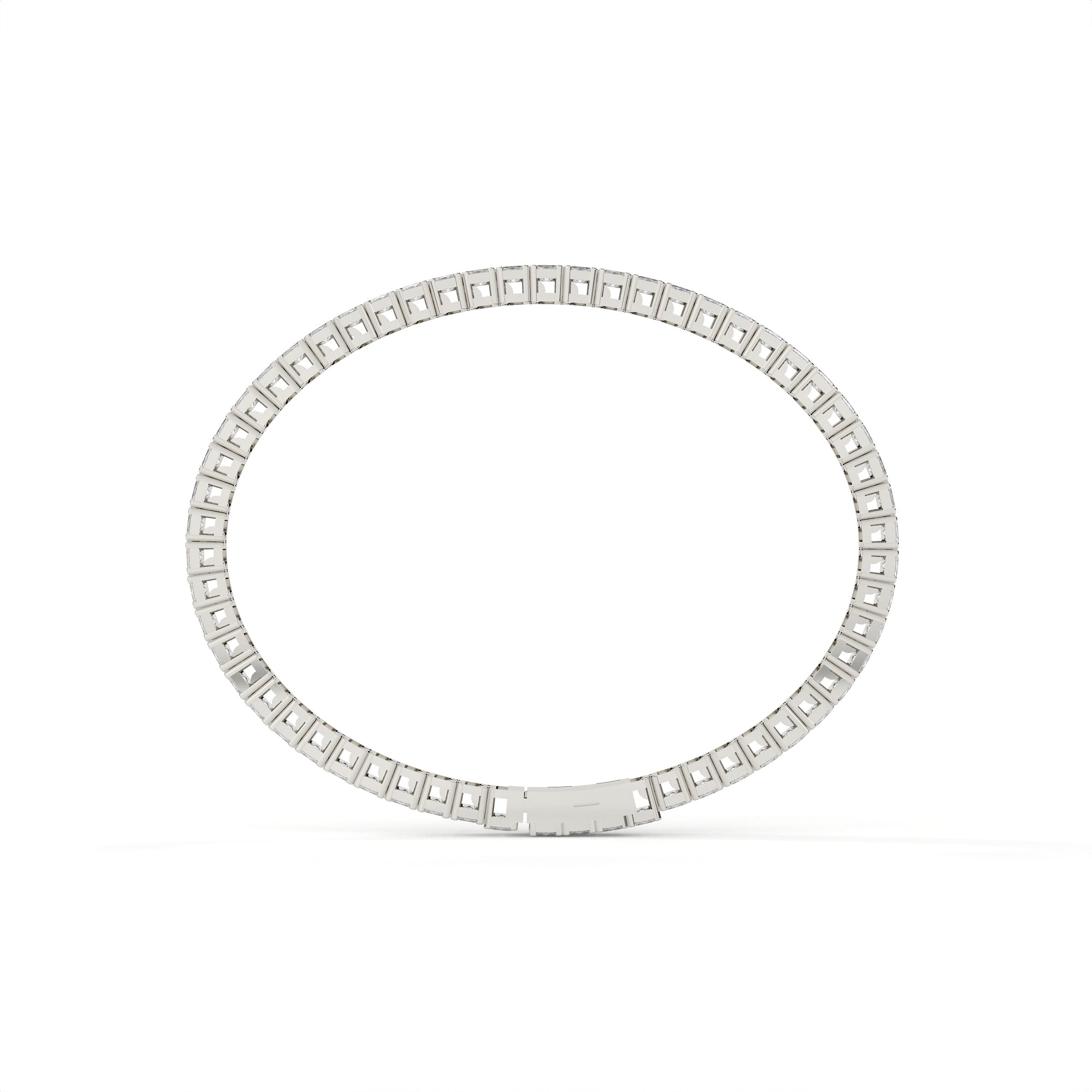 7.54 Carat Lab Grown Emerald Cut Diamond Tennis Bracelet