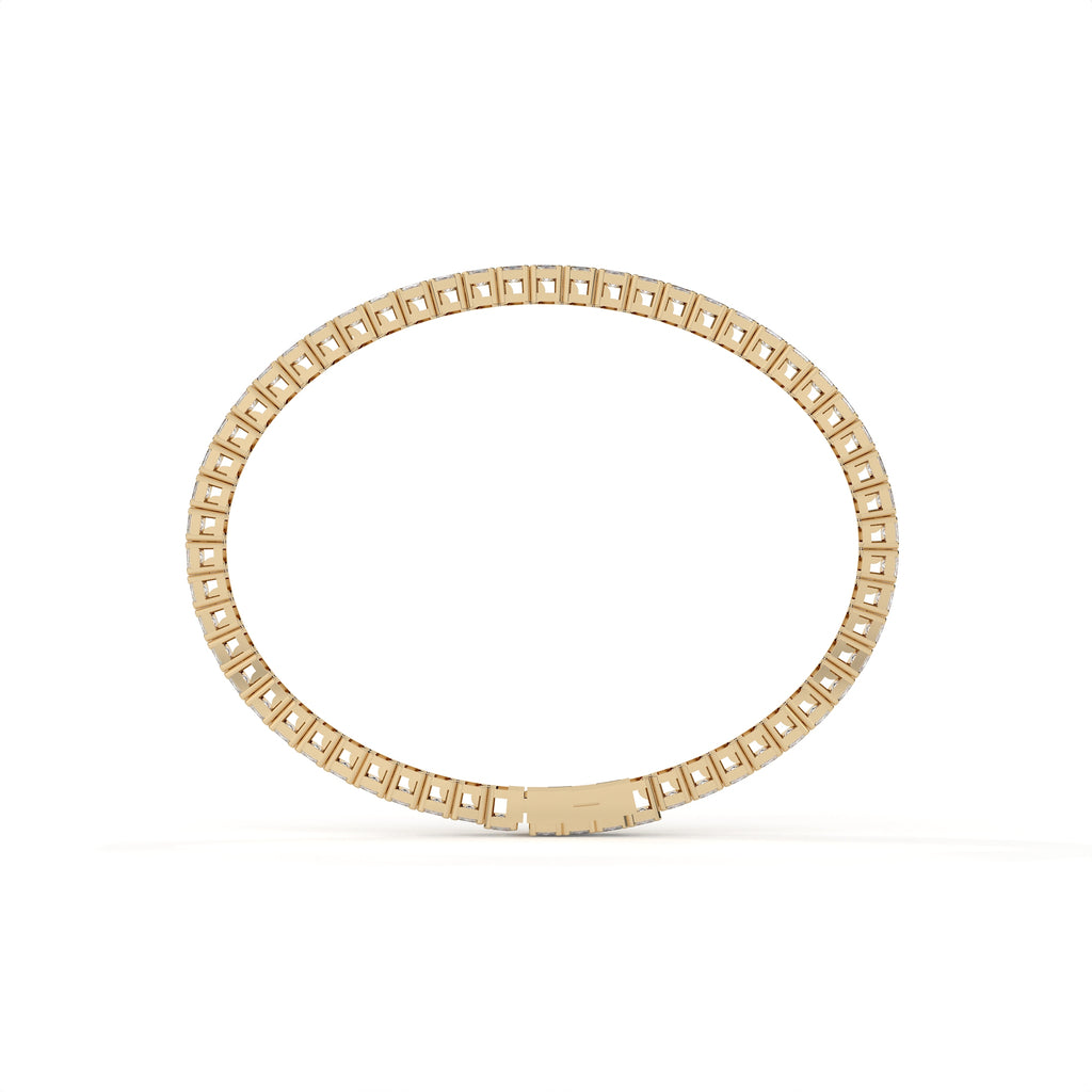 7.54 Carat Lab Grown Emerald Cut Diamond Tennis Bracelet