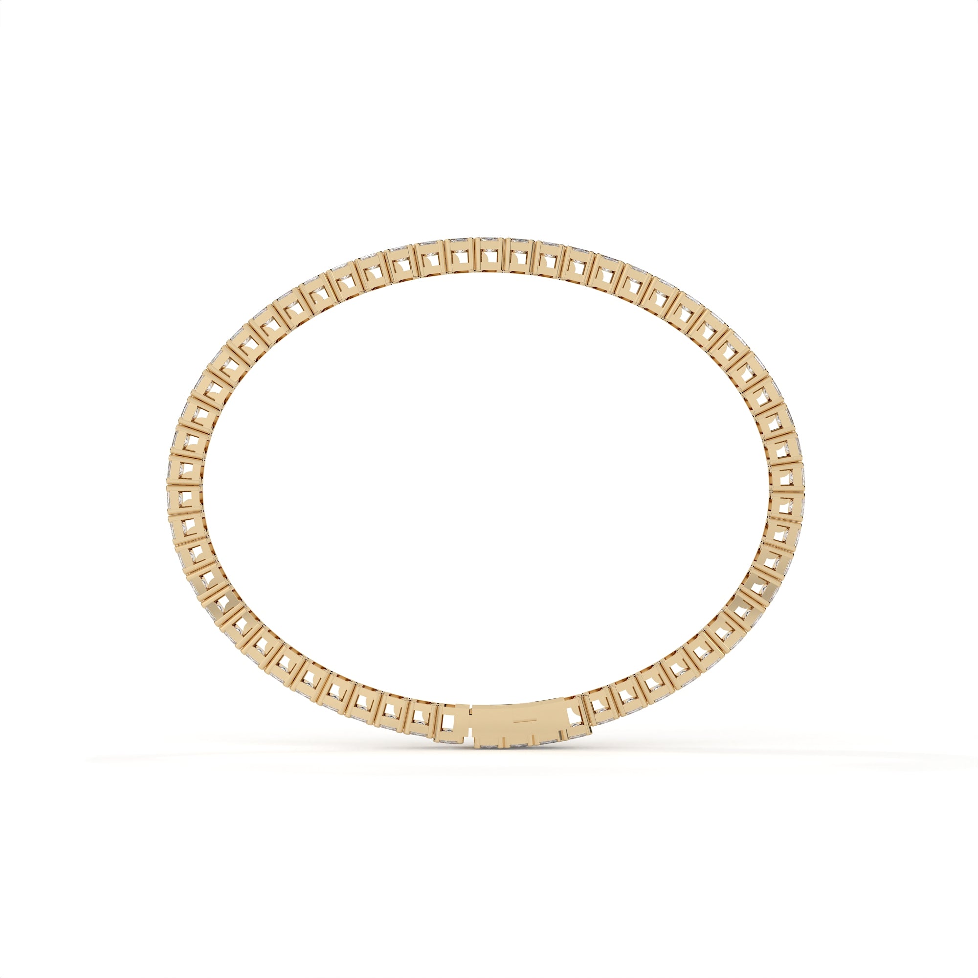 7.54 Carat Lab Grown Emerald Cut Diamond Tennis Bracelet