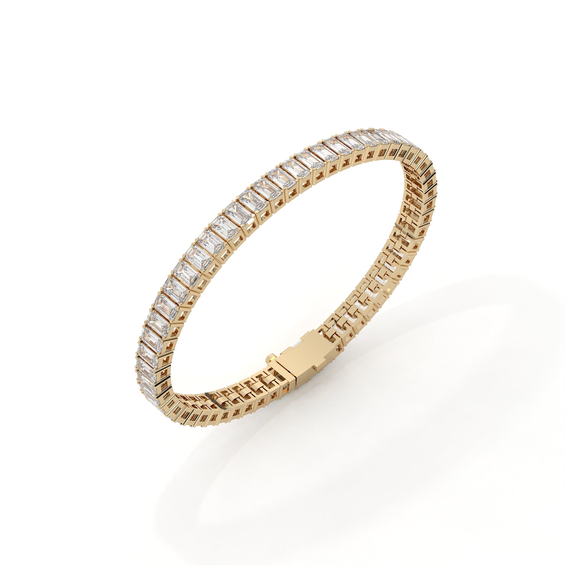 Unique Emerald Cut Diamond Tennis Bracelet